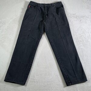 Vintage Bugle Boy Jeans Mens 34x30 (33x28) Black Denim Straight Leg Mid Rise 90s